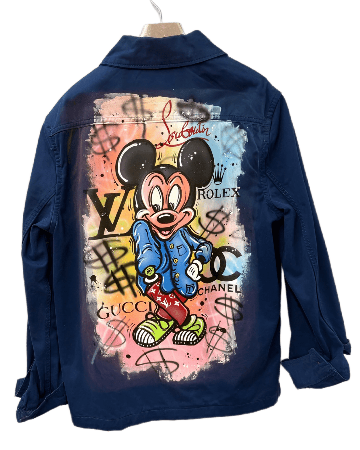 Veste custom bleu de travail Mickey Rich