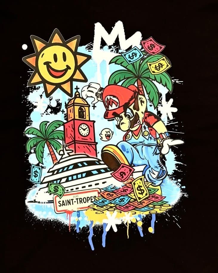 T-shirt custom print Mario Saint-Tropez 2